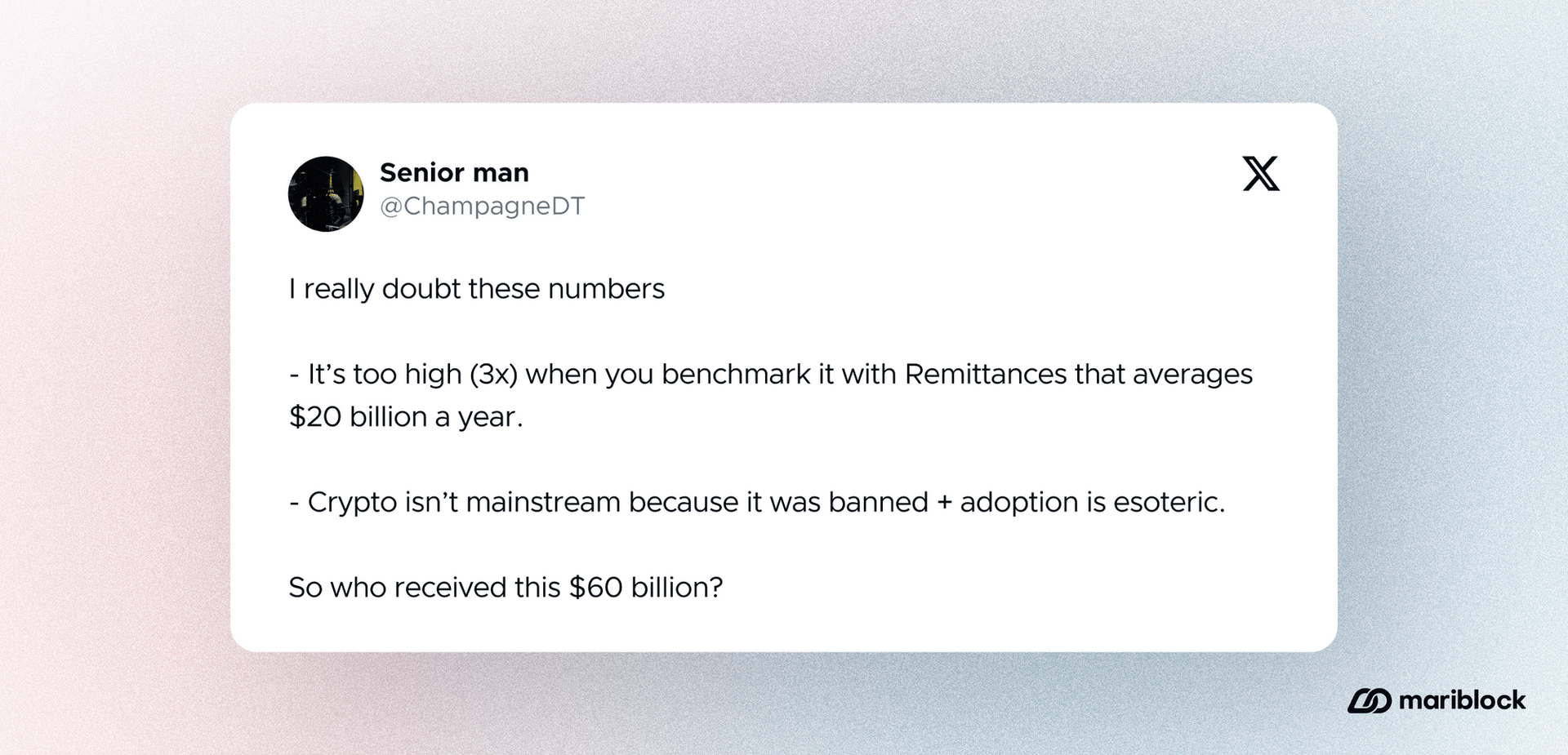 X post screenshot from Senior man 1