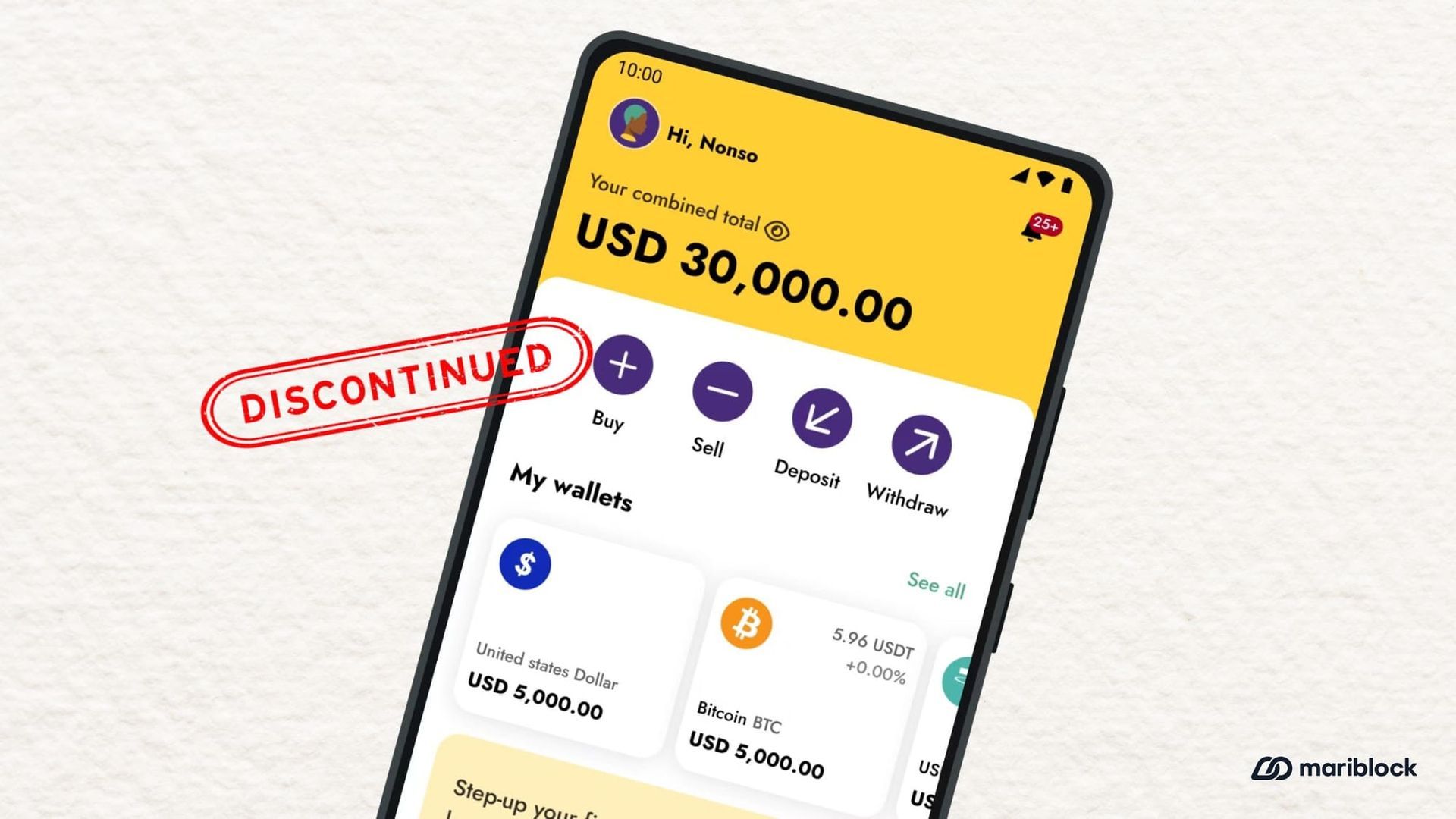 An image of Yellow Card's discontinued retail app