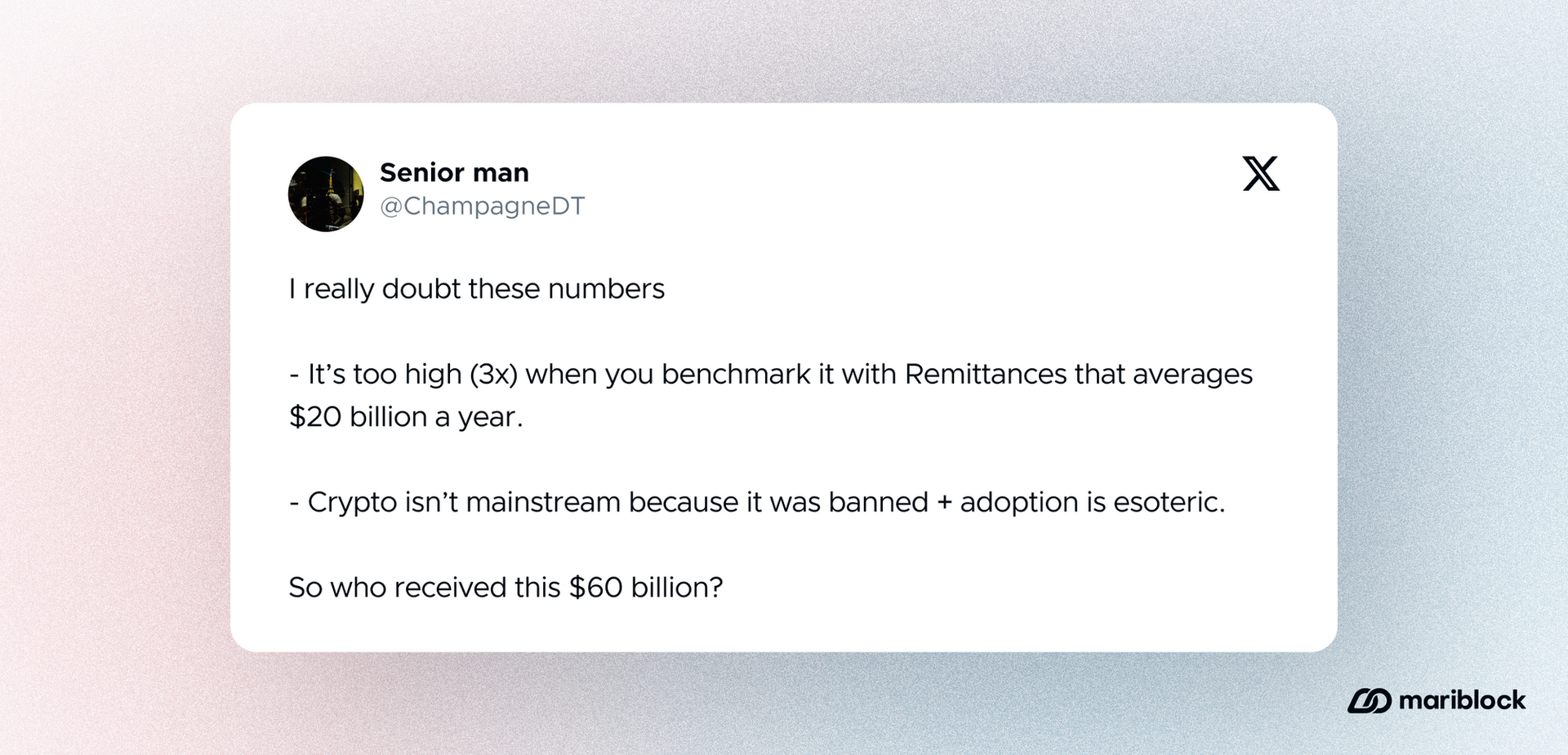 X post screenshot from Senior man 1